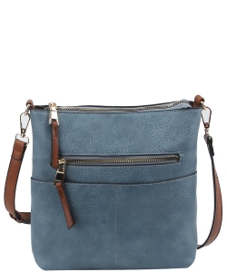 Fashion Zip Pocket Crossbody Bag LQF038 BLUE